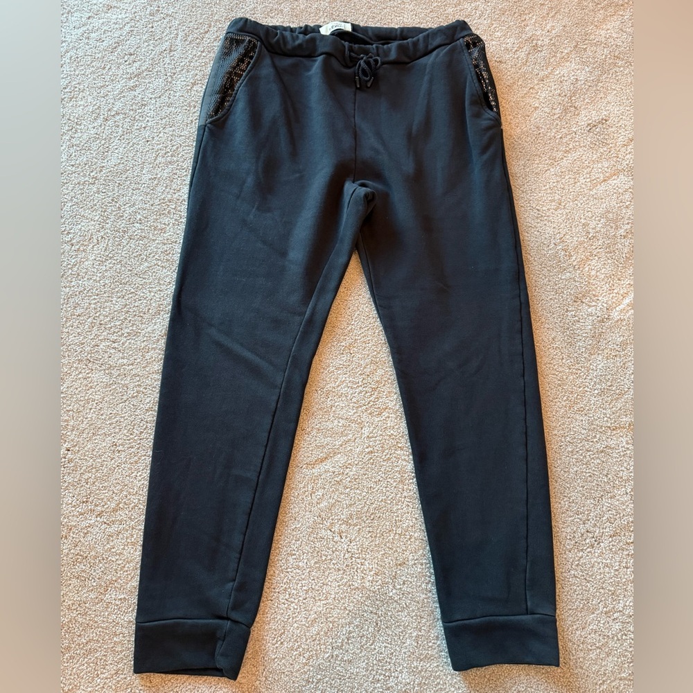 Fendi Black Sweatpants with Drawstring Waist